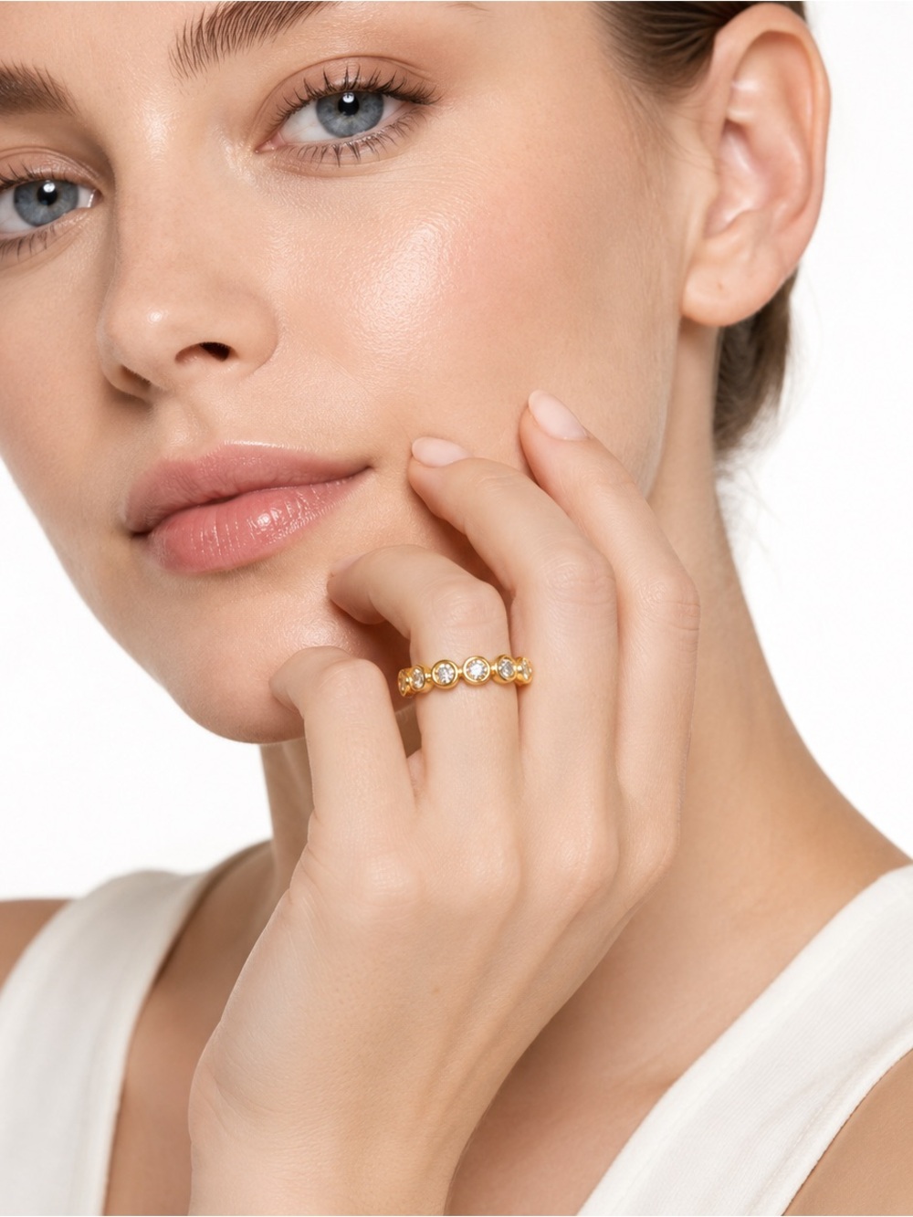 Sterling silver gold plated ring